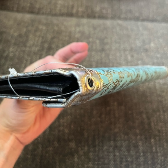 Turquoise & Gold Leopard Print Clutch - Picture 5 of 11